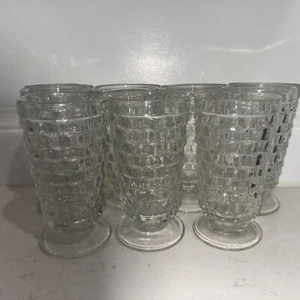 Vintage 1970’s, Set Of 6 12 Oz Colony Whitehall Footed Clear Drinking Glasses - Picture 1 of 4