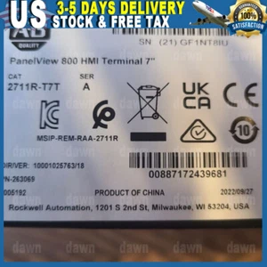 ~ Allen-Bradley 2711R-T7T PANELVIEW 800 7 PULGADAS HMI TERMINAL A-B impuestos libres de EE. UU. - Imagen 1 de 6