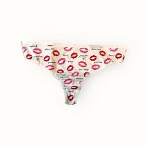 Lane Bryant Cacique Cotton Thong Panty Pucker Up Lips Valentine's Day 14/16 - Picture 1 of 1