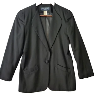 Norton McNaughton Black Blazer Jacket Petite 6 Lined Capsule Whimsigoth Office - Picture 1 of 11