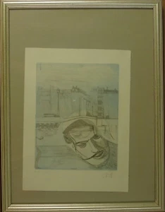 Norddeutsche Künstler: Pit Morell "Paris" 1978 Radierung, aquarelliert - Picture 1 of 4