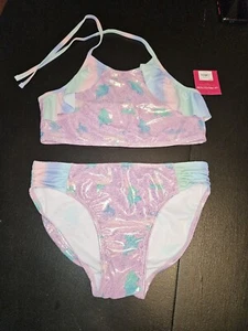 Girls SO Brand Size 16 Two Piece Shimmer Unicorn Swimsuit - Picture 1 of 3