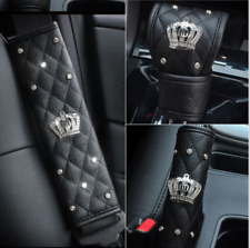 Leather Crown Rhinestone Car Seat Belt Shoulder Strap Pad Cover Cover Lizzj^AU^