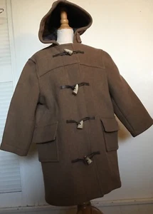 Montgomery John Partridge Winter Boys Wool DUFFEL Toggle CARAMEL Coat Hood M 6 8 - Picture 1 of 7