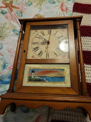 Colonial Clock With Lighthouse. Mantel    work Vintage Cover