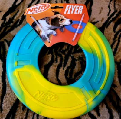 NERF Dog Flyer - Blue and Yellow Tie Dye - Image 1 of 2