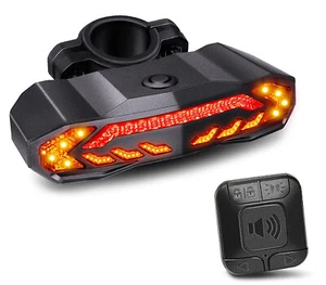 Bike Tail Light 31 Leds Bicycle Turn Signals With Alarm System USB Rechargeable - Imagen 1 de 12