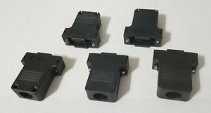 5 DB15 D-Sub 2-Piece Black Plastic Backshell Straight Entry Conec 165X13379X NEW - Picture 1 of 4