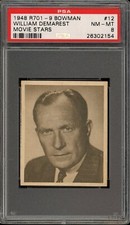 1948 R701-9 Bowman Movie Stars #12 William Demarest PSA 8