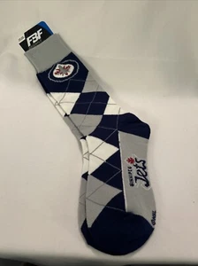 NHL Winnipeg Jets Argyle Socks Navy One Size Fits Most Hawerchuk Hellebuyck - Picture 1 of 7
