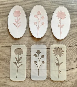 Schablone Stencil 3er Set * Blumen * Hintergrund Kartengestaltung - Bild 1 von 4