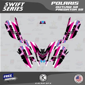 Graphics Kit for POLARIS PREDATOR 50 04-07 OUTLAW 50 08-19 Swift - MAGENTA - Picture 1 of 5