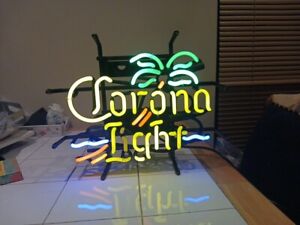 New ListingCorona Light Mini Palm Tree Neon Light Sign Lamp Bar Mancave Made In Usa