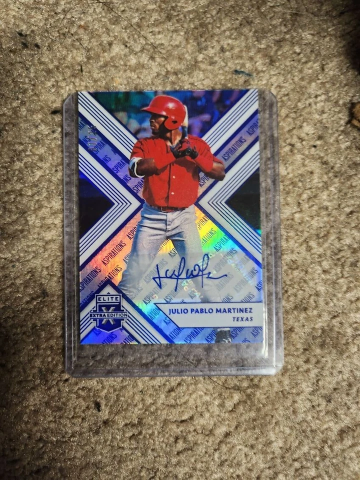 2018 Julio Pablo Martinez Panini Autographed Baseball Card Texas Rangers - Image 1 of 1