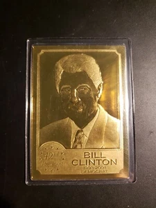 BILL CLINTON 22kt Gold Danbury Mint Card - 42° PRESIDENTE USA - Foto 1 di 3