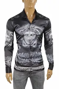 Camisa de vestir Versace Medusa para hombre, manga larga, talla grande - Imagen 1 de 8