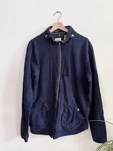 Selected Jeans Homme Men Navy Zipped Up Jacket Cardigan Hoodie Pullover X-Large - Picture 1 of 5