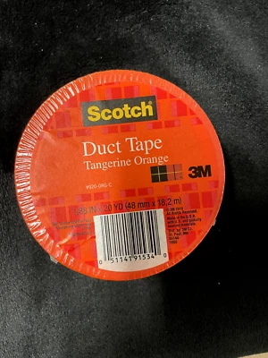 Scotch Duct Tape 1.88"X20 Yds Tangerine Orange School Office Home Craft Decorate - Image 1 of 2