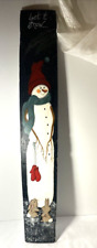 Snowman Barrel Stave Primitive Artwork Hand Painted 29"