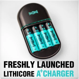 Lithicore 4-Pack Rechargeable AAA/AA Battery and Charger - Picture 1 of 29