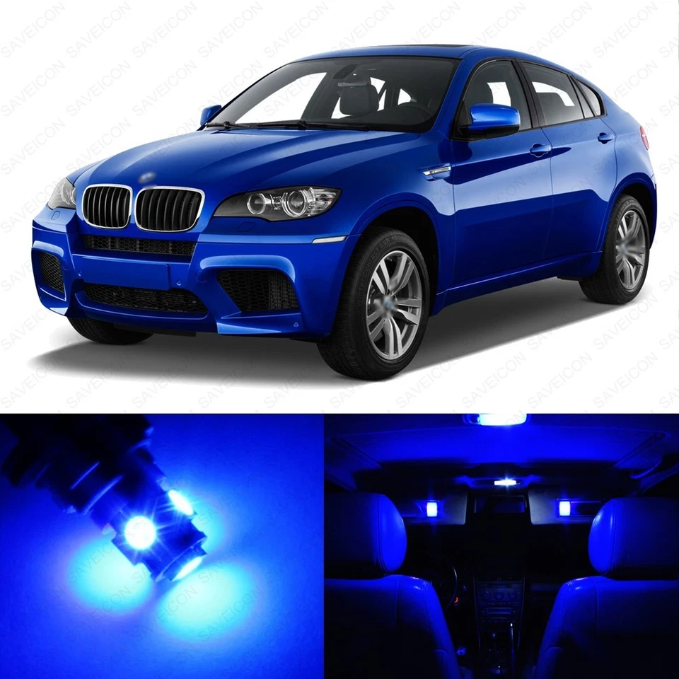 21 x Paquete de luces interiores LED azules sin errores para BMW X6 2008-2014 + HERRAMIENTA Foto 1 de 4
