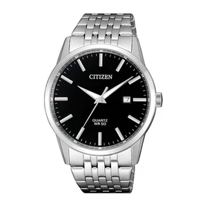Citizen Herren Quarz Silber Edelstahl Schwarzes Zifferblatt Datum Uhr BI5000-87E - Bild 1 von 3
