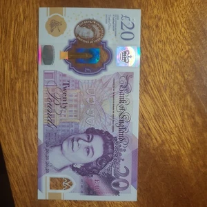 Erste Auflage £20 Pfund Schein AA60514021 BANK OF ENGLAND neues POLYMER sehr guter Zustand - Bild 1 von 5