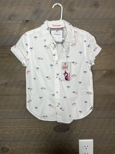 NWT Denim & Flower Ricky Singh Boys’ Short Sleeve Button-Down USA Shirt - T4 - Picture 1 of 4