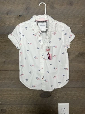 NWT Denim & Flower Ricky Singh Boys’ Short Sleeve Button-Down USA Shirt - T4 - Image 1 of 4
