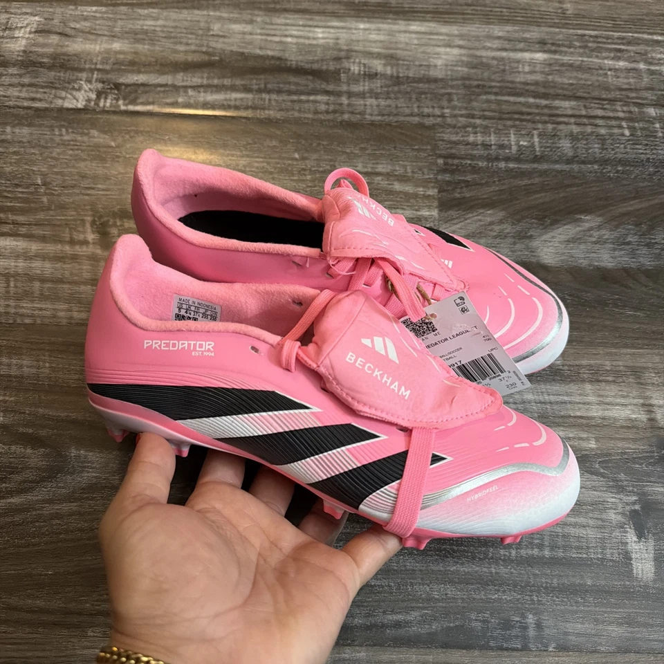 Botines de fútbol Adidas Predator League Beckham niños junior FG/MG rosa viga M5 W6 Foto 1 de 4