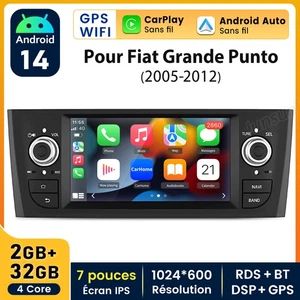 Android14 2+32G Carplay Für Fiat Grande Punto Linea 2005-2012 Autoradio GPS Navi - Bild 1 von 13