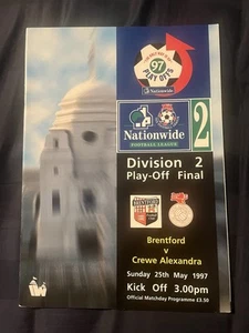 BRENTFORD v CREWE ALEXANDRA 25 MAY 1997 DIVISION 2 PLAY-OFF FINAL PROGRAMME - Picture 1 of 2
