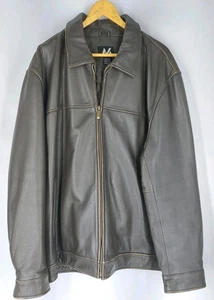 Members Mark G-III Apparel Lederjacke Herren 2XL Reißverschluss leicht distressed braun - Bild 1 von 11