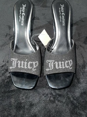 Mujer Juicy Couture Negro Gamer Estrás Tacones Altos Nuevos Talla 9.5 Foto 1 de 4