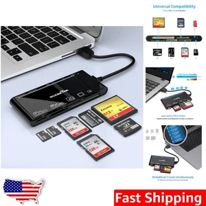 USB 3.0 7-in-1 Multi-Card Reader: Rapid 5Gbps Transfer for All Card Formats - Picture 1 of 9