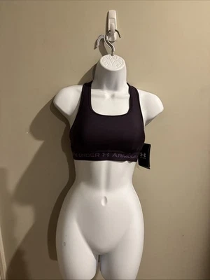 Sujetador deportivo Under Armour Mid Crossback NUEVO para mujer pequeño púrpura soporte medio Foto 1 de 4