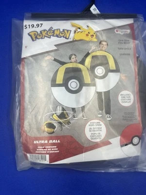 Boys/Girls Kids One Size Disguise Pokémon Ultra Ball Halloween Costume NWT NEW! - Image 1 of 2