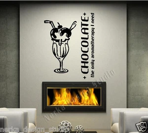 CHOCOLATE WALL QUOTE STICKERS Wall Art Decal Stickers WALL STICKERS N92 - Picture 1 of 12