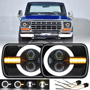 Faros LED DRL de haz alto/bajo DRL 5x7" 7x6" para Ford F150 F250 F350 1978-1986 2 piezas - Imagen 1 de 21