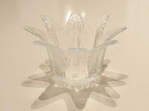 Teelicht Glas Blume H 6 cm x D 11,8 cm Licht Leuchte Teelichtglas - Bild 1 von 5