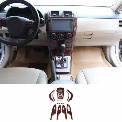 Cubierta de marco de madera decoración interior ABS rojo para Toyota Corolla 2007-2013 CTV Foto 1 de 4