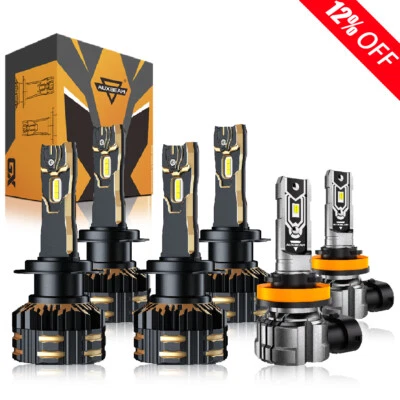 For Mercedes-Benz E350 E320 E550 AUXBEAM CANBUS LED Headlight Fog Bulb Kit 6500K - Image 1 of 4