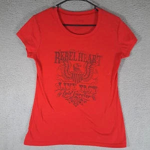 Rebel Heart Teen Size XL 15-17 Cap Sleeve Live Fast American Country Western - Picture 1 of 11