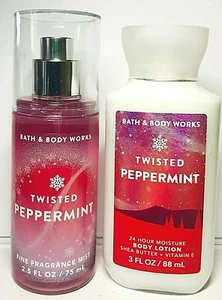 $$$AVE ~ TWISTED PEPPERMINT ~ 2PC TRAVEL GIFT SET ~ Bath & Body Works - Picture 1 of 1
