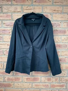 City Chic Blazer Jacket Womens Size M Black Button Up Collar Corporate Business - Picture 1 of 9