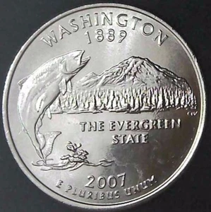 2007-D 25C State Quarter Washington BU CLAD 20uc0225-1 - Picture 1 of 2