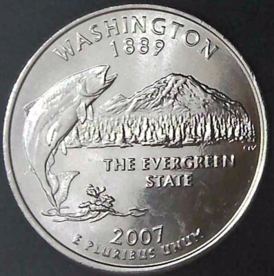 2007-D 25C State Quarter Washington BU CLAD 20uc0225-1 - Image 1 of 2
