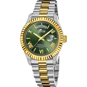 Reloj Lotus hombre esfera verde bisel color oro brazalete acero 18855/3 - Imagen 1 de 2