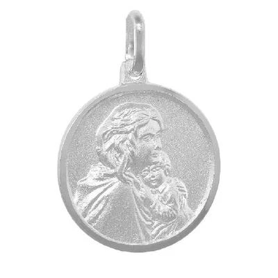 Argento Sterling Mamma Maria Bambino Gesù Ciondolo / Ciondolo,Fatto - Immagine 1 di 2