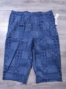 Lands End Capri Pants Women X-Large 18 High Rise Leggings Sport Knit Denim - Picture 1 of 9